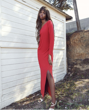 MAXI VESTIDO FRUNCIDO