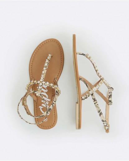 SANDALIA TACON TIRAS Y BRILLANTES...