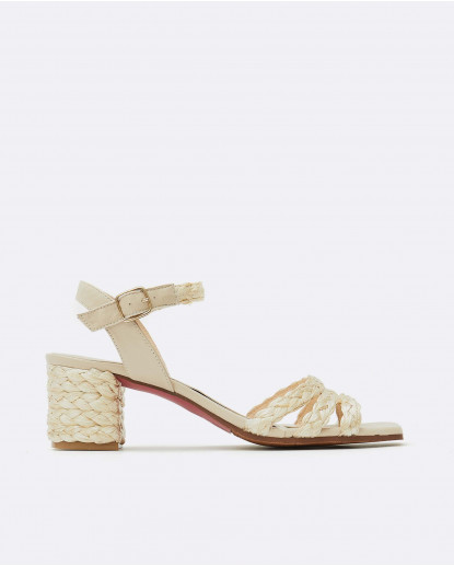 SANDALIA TIRAS RAFIA BEIG