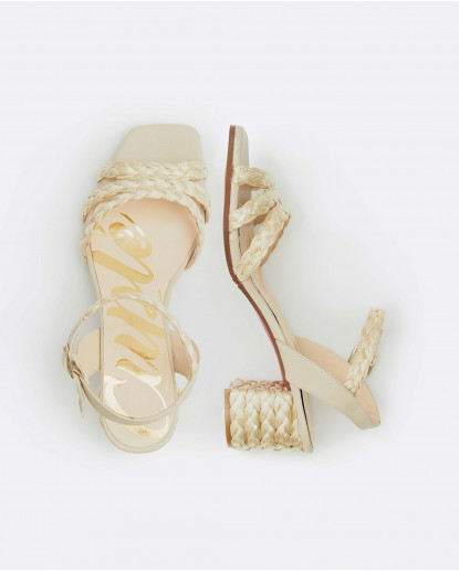 SANDALIA TIRAS RAFIA BEIG