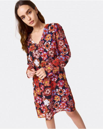 VESTIDO MINI MANGA LARGA PEDRERIA...