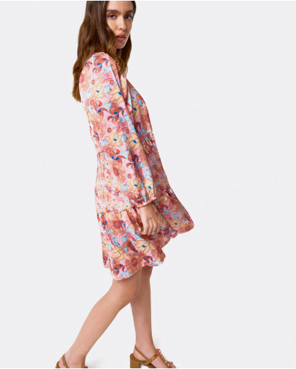 VESTIDO MINI VOLANTES CREP ESTAMPADO...