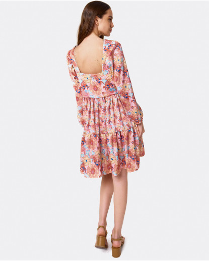 VESTIDO MINI VOLANTES CREP ESTAMPADO...