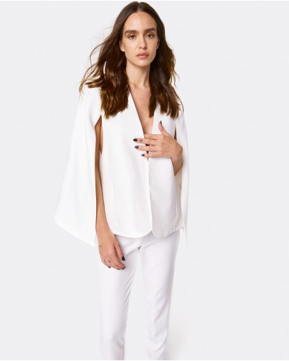 CHAQUETA CAPA CREP BLANCO