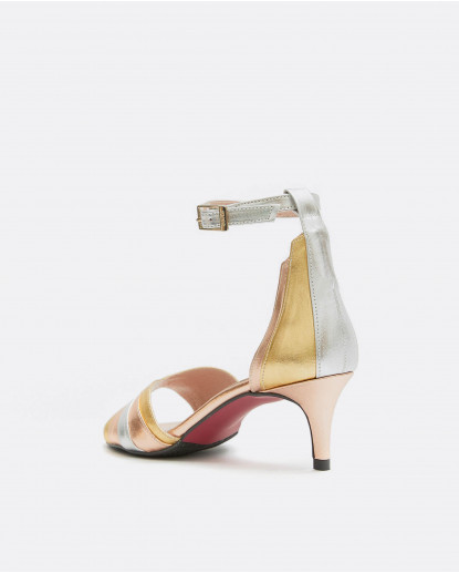 SANDALIA GEOMETRICA TACON MEDIO NAPA...