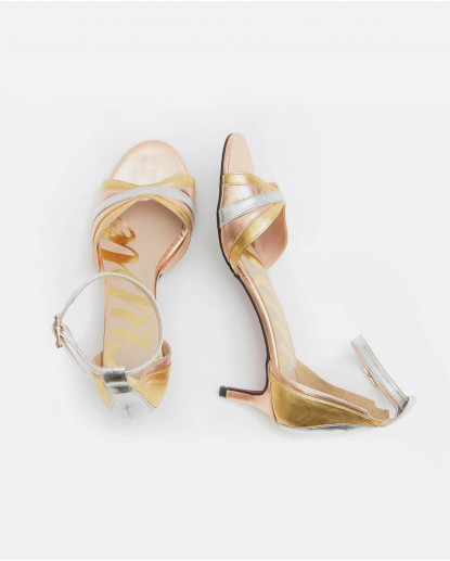 SANDALIA GEOMETRICA TACON MEDIO NAPA...