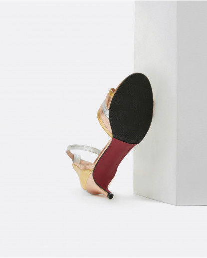 SANDALIA GEOMETRICA TACON MEDIO NAPA...