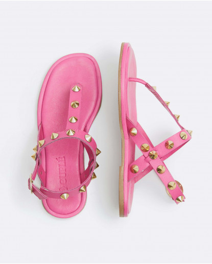 SANDALIA ESCLAVA NAPA ROSA