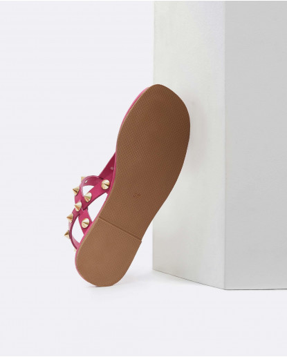 SANDALIA ESCLAVA NAPA ROSA