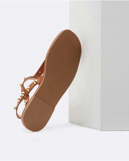 SANDALIA ESCLAVA NAPA MARRON