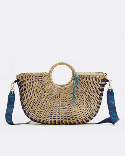 CAPAZO GONDOLA BICOLOR RAFIA LILA