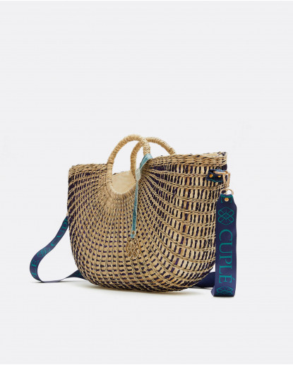 CAPAZO GONDOLA BICOLOR RAFIA LILA