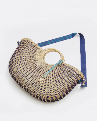 CAPAZO GONDOLA BICOLOR RAFIA LILA