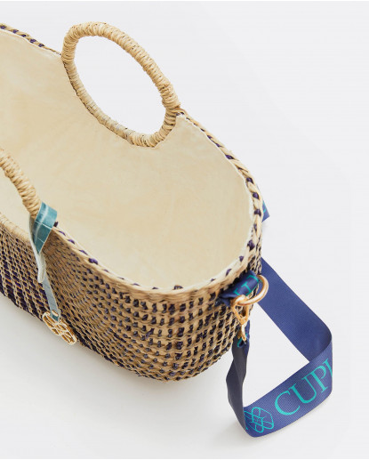 CAPAZO GONDOLA BICOLOR RAFIA LILA