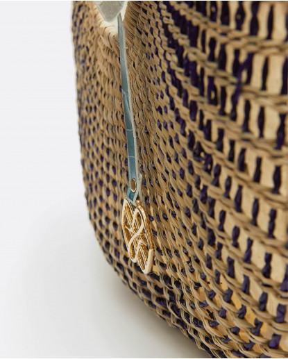 CAPAZO GONDOLA BICOLOR RAFIA LILA