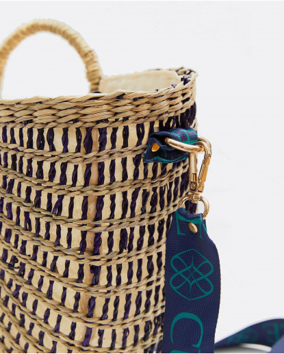 CAPAZO GONDOLA BICOLOR RAFIA LILA