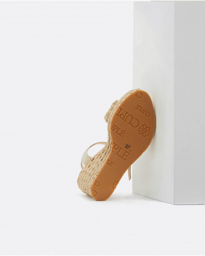 SANDALIA CUÑA FORRADA YUTE BEIG