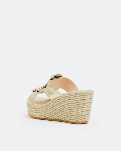 CUÑA CORTE EN H NAPA METALIZADO PLATINO