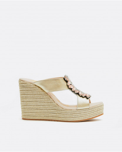 CUÑA ALTA CORTE EN H NAPA METALIZADO...