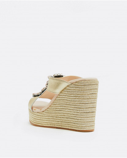 CUÑA ALTA CORTE EN H NAPA METALIZADO...