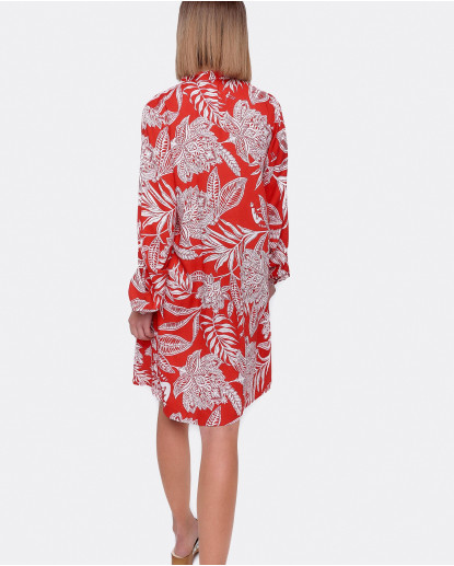 VESTIDO VISCOSA BLANCO ROJO