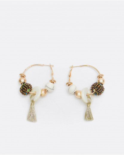 PEND. ARO CUENTAS BORLA METAL ORO