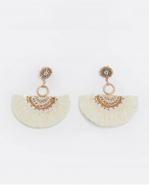 PENDIENTE ABANICOS TEXTIL...