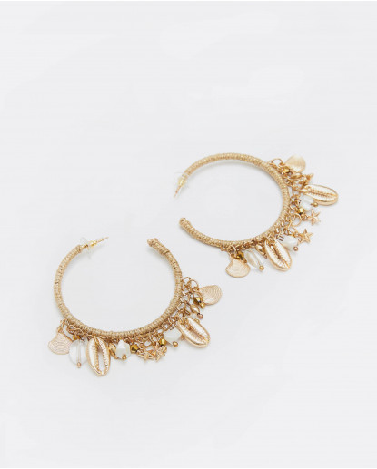 PENDIENTE ARO COLGANTES METAL ORO