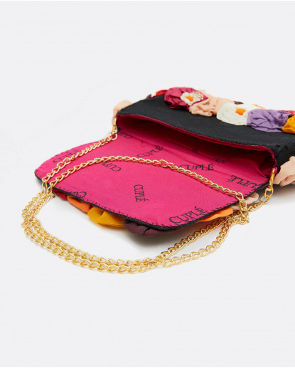 BOLSO BANDOLERA FLORES CREP ESTAMPADO...