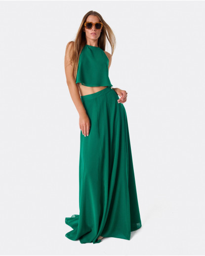 MAXI FALDA PAREO GASA VERDE