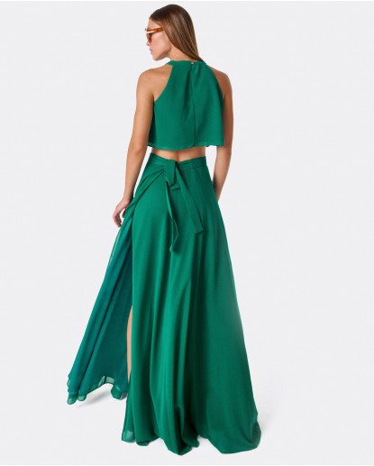 MAXI FALDA PAREO GASA VERDE