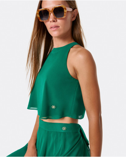 TOP DESMANGADO GASA VERDE