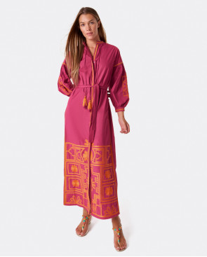 VESTIDO MIDI BORDADO GASA...