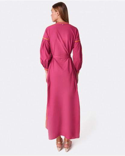 VESTIDO MIDI BORDADO GASA ESTAMPADO...