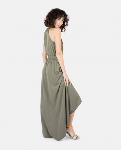 VESTIDO ASIMÉTRICO COLA PUNTO CIRCULAR