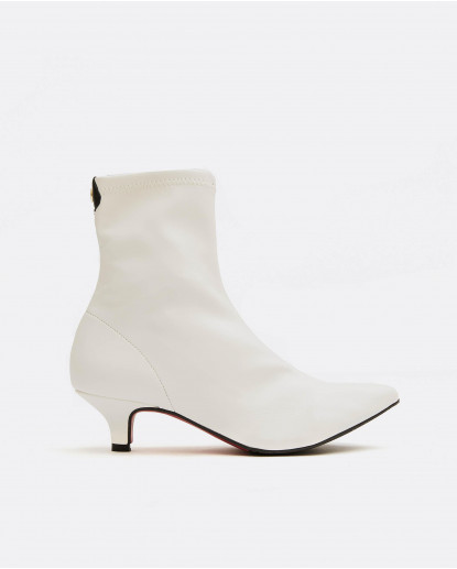 BOTIN LICRA TACON BAJO TECNOPIEL BLANCO