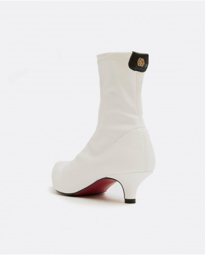 BOTIN LICRA TACON BAJO TECNOPIEL BLANCO