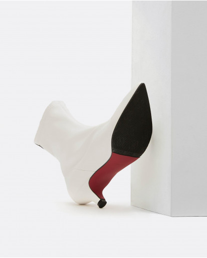 BOTIN LICRA TACON BAJO TECNOPIEL BLANCO