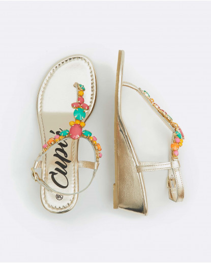 SANDALIA CUÑA ADORNO