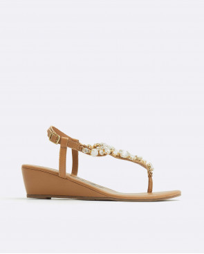 SANDALIA CUÑA ADORNO T PIEL...