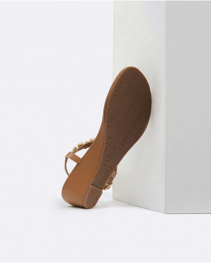 SANDALIA CUÑA ADORNO T PIEL...