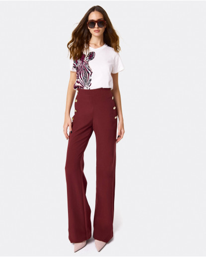 PANTALON TRENDY MEZCLILLA BURDEOS