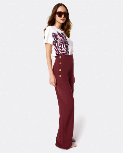 PANTALON TRENDY MEZCLILLA BURDEOS