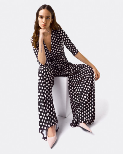 MONO  NUDO NEOPRENO LUNARES BLANCO NEGRO