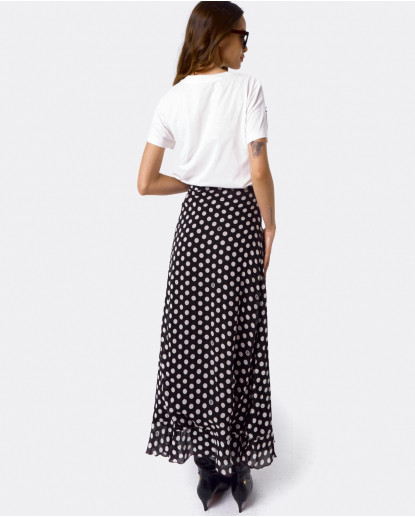 MAXI FALDA PAREO GASA LUNARES BLANCO...