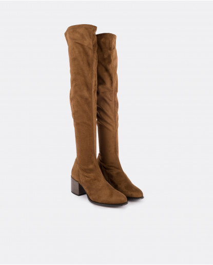 BOTA ULTRASUEDE STRECH CUERO